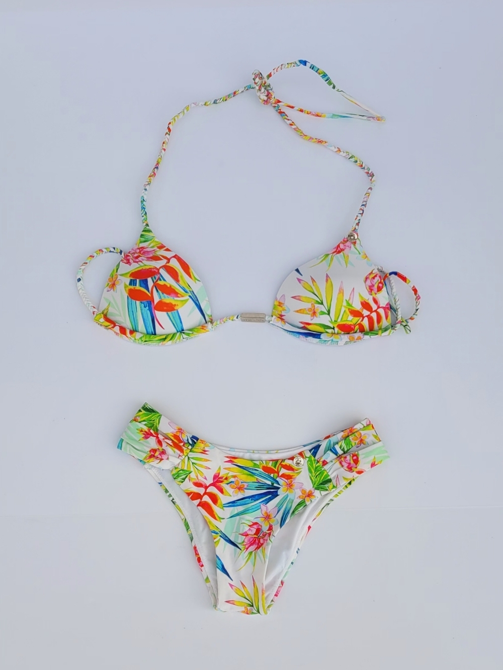 Agua Menta Tropical Floral Bikini Set Size Small Runs Small - Picture 2 of 15